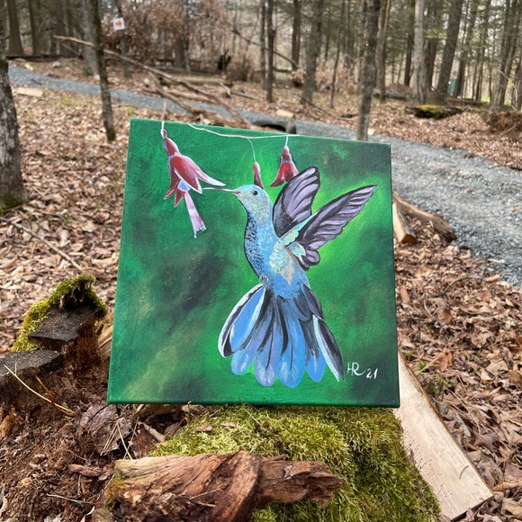 A set of two "hummingbird" paintings by Hana - Picture 5 of 13